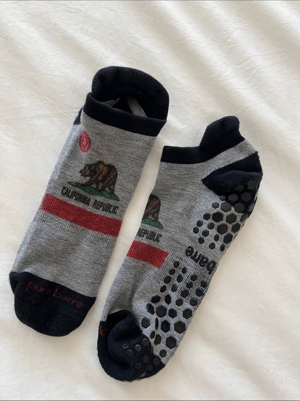 Pure Barre California Republic Non-Slip Ankle Socks